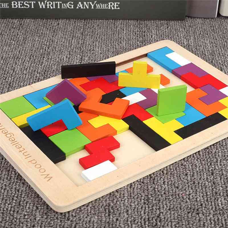 Intelektualna i edukativna šarena 3d puzzle - drvena igračka za djecu predškolskog uzrasta