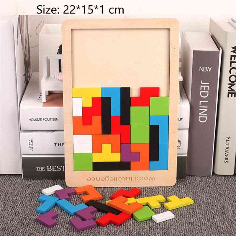 Intelektualna i edukativna šarena 3d puzzle - drvena igračka za djecu predškolskog uzrasta