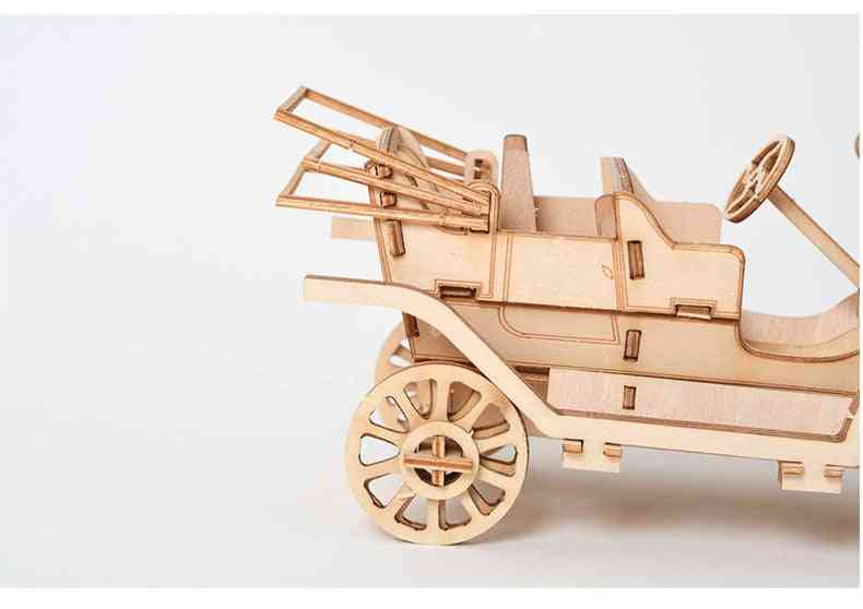 3D dřevěná skládačka, laserem řezaná plachetnice - dvojplošník, parní lokomotiva pro děti