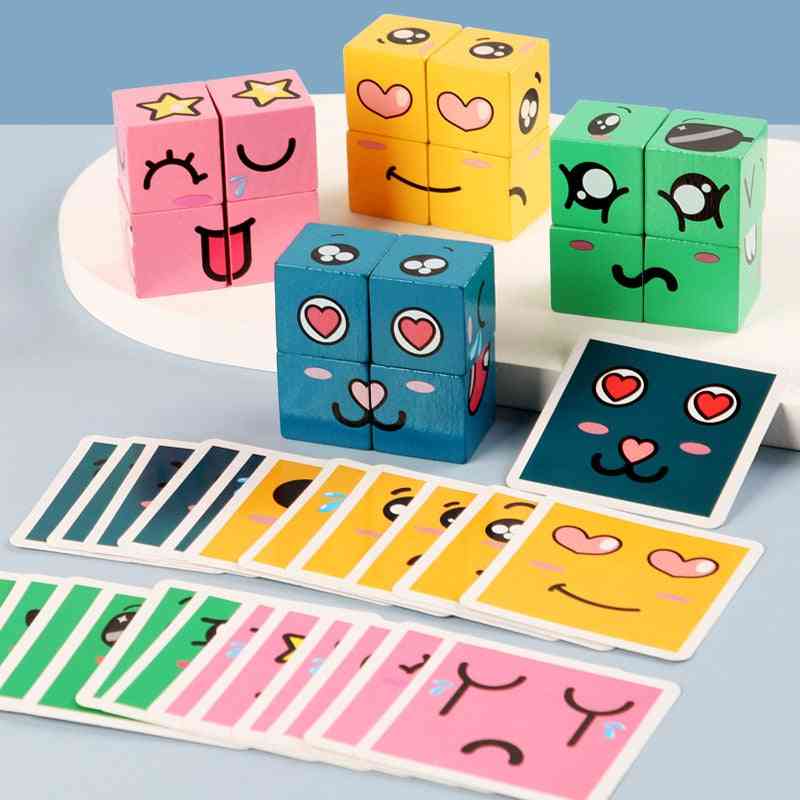 Geometric Emoji Cubes-expression Puzzle Building Blocks