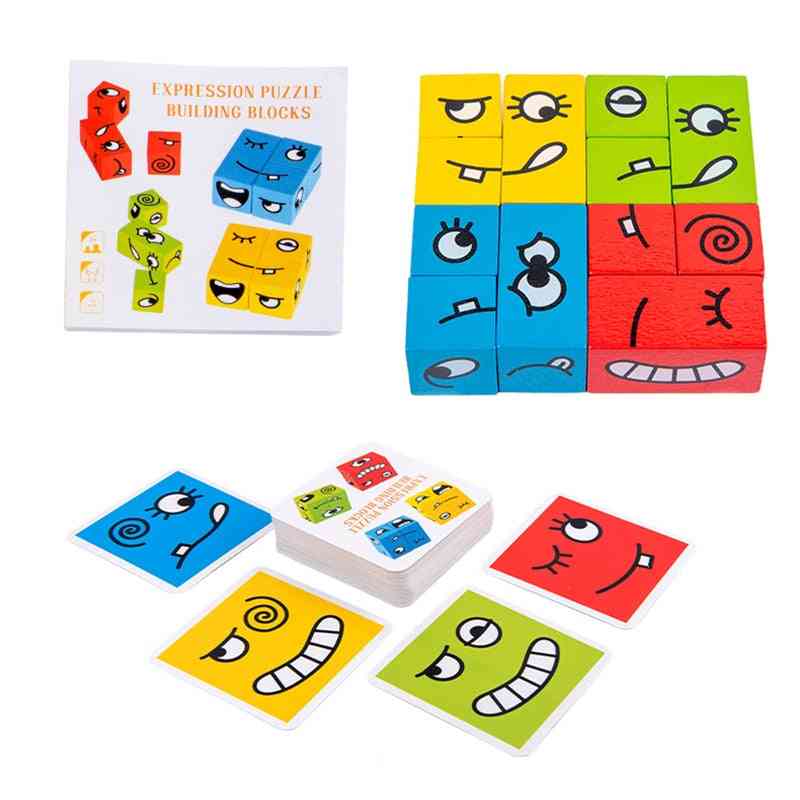 Przedszkole wczesnoszkolne, uczące inteligencji puzzle drewniane zabawki dla dzieci - bez pudełka-10