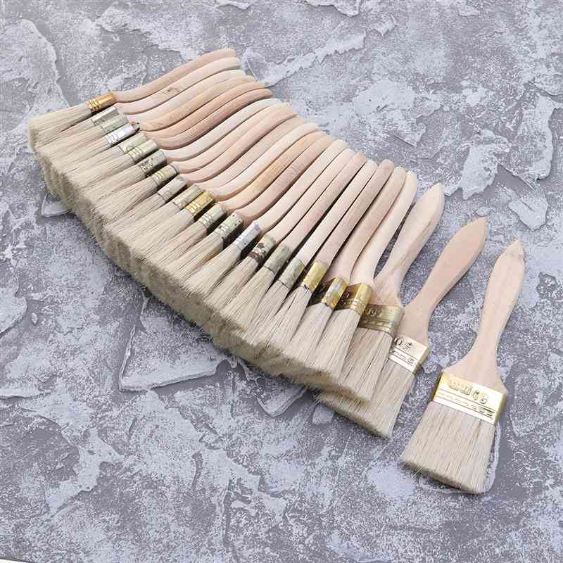 23pcs 0f Wooden Handle Bristle Brush For Wall And Furniture Painting