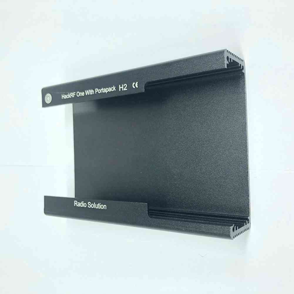 Aluminium kabinet cover shell metal sag til portapack h2 / hackrf one sdr radio (sort) -