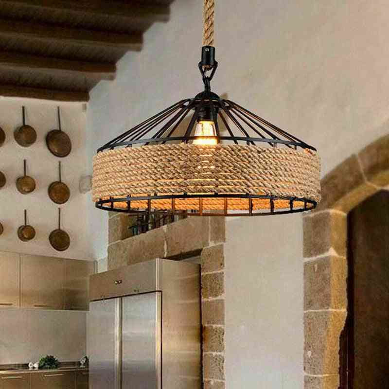 Retro vintage dizajn užeta od konoplje, viseća svjetiljka za ukras
