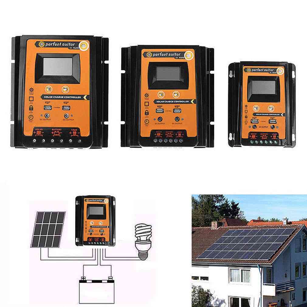 Pwm regolatore di carica solare automatico con batteria lcd - 50 a