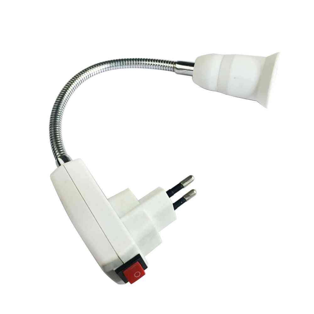 Douille d'adaptateur d'ampoule de lampe E27 flexible prolonger, extension de convertisseur de support de base de mur de douille de vis prise EU US - prise américaine / 50cm