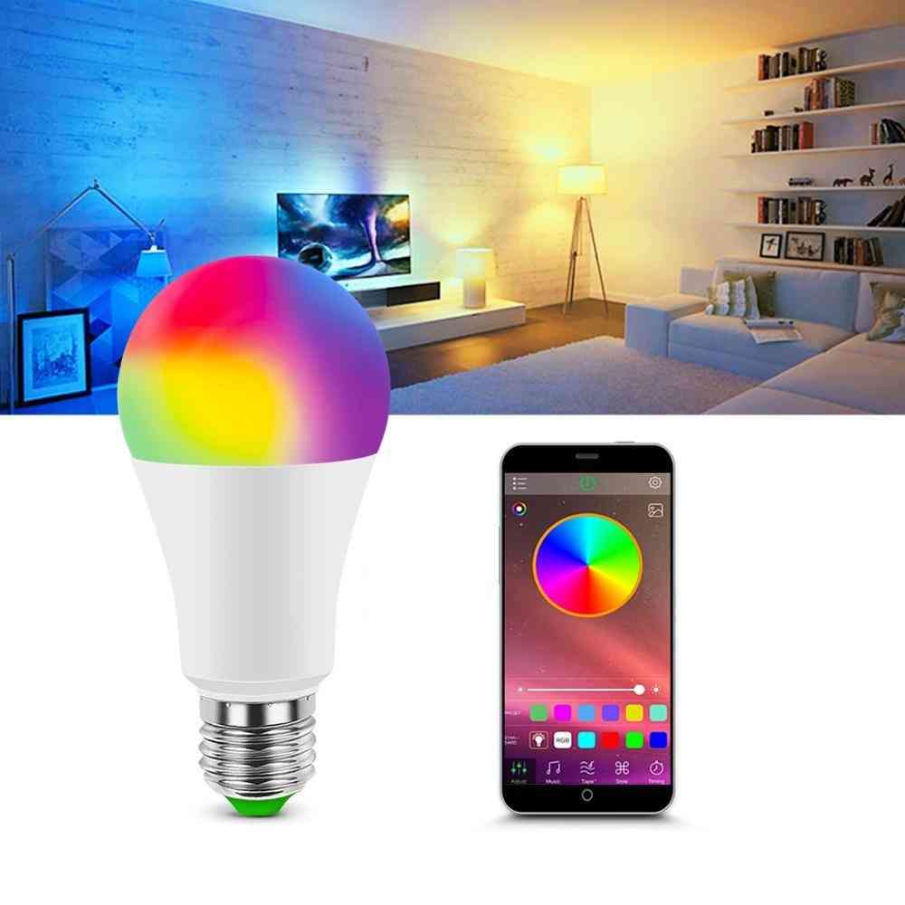 Lámpara led regulable inteligente hogar bluetooth base de bombilla ac luz de neón control de aplicación de música - bluetooth rgbw / ac 85-265v