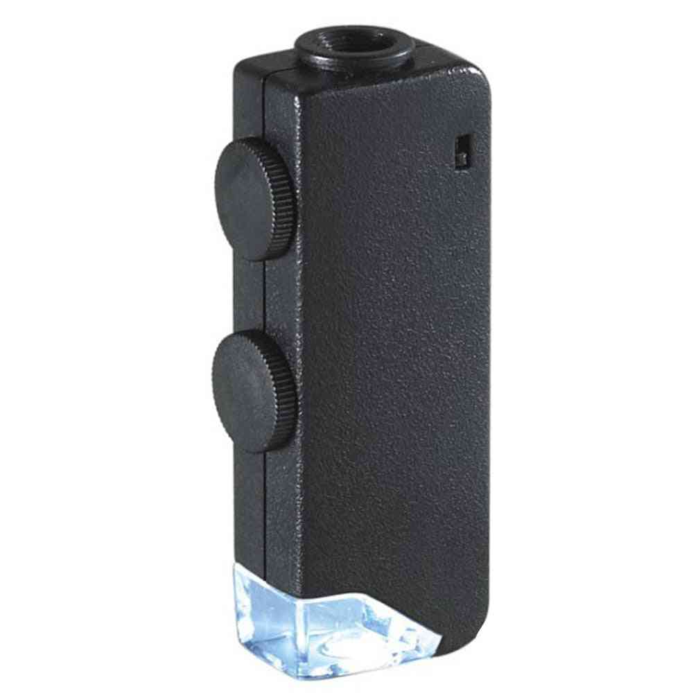 Mini Illuminated Zoom Pocket, Microscope Magnifier