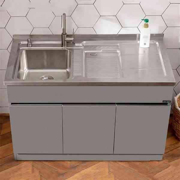 Stainless Steel Basin Combination Cabinet With Washboard
