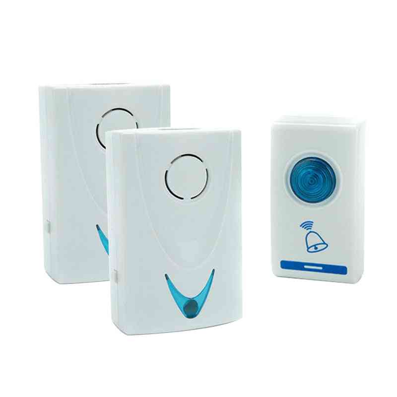 Wireless Doorbell Led With 2-button, 3-receiver Battery Powered