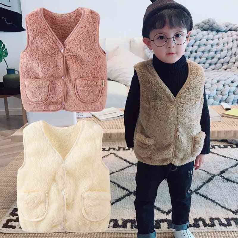 зимен топъл жилетка с v-образно деколте за детски дрехи