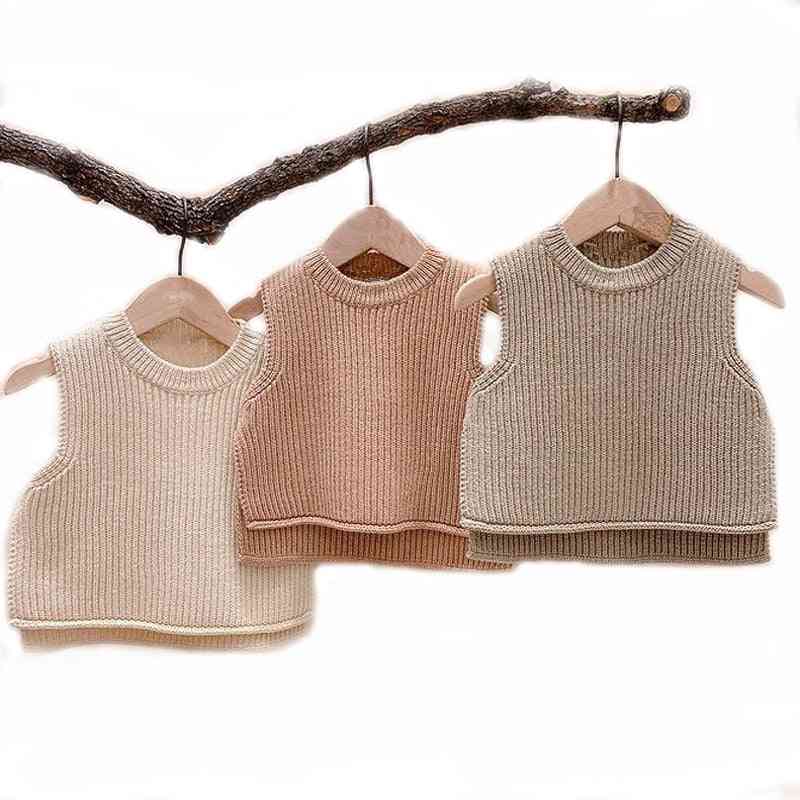 Autumn Solid, Sleeveless, Pullover Vest - Sweaters Outerwear For Baby Girl / Boy