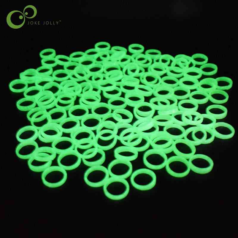 20pcs/lot Jewelry Luminous - Fluorescent Cute Plastic Glow In The Dark Finger Ring