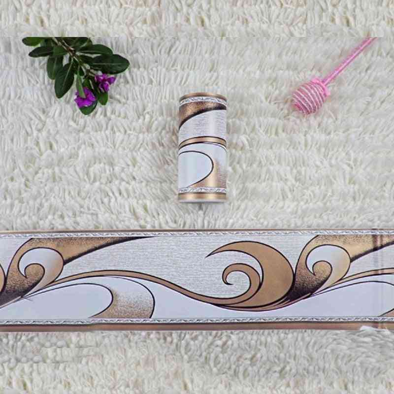 Pastoral Flower Printed-waist Line Stickers, Pvc Waterproof And Self-adhesive Wallpaper Border