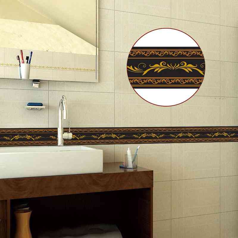 Carta da parati autoadesiva bordi fiori 3d decalcomania geometrica adesivi murali impermeabili in pvc soggiorno cucina bagno decorazioni per la casa