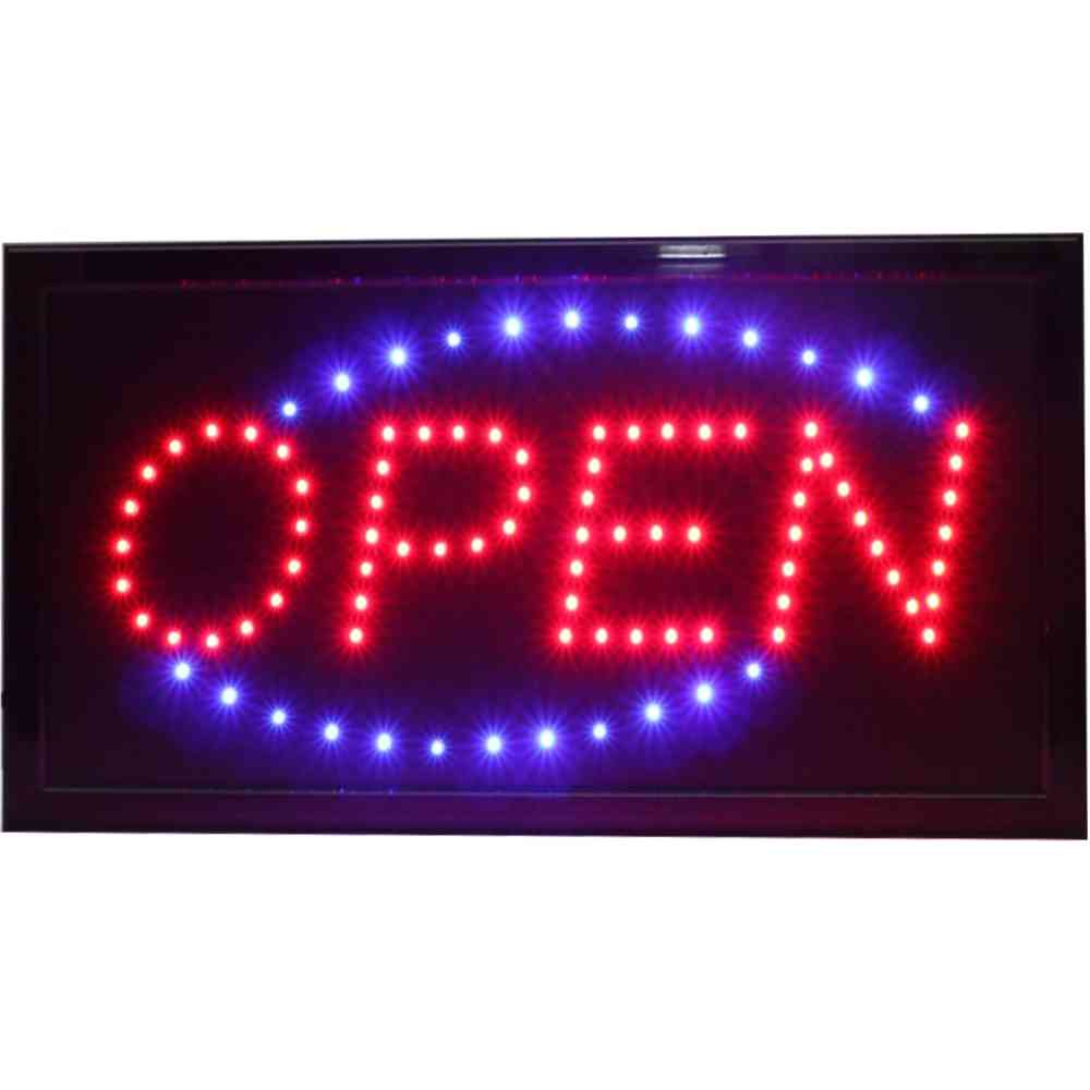 Szuper fényesen vezetett nyitott üzlet üzlet neon feliratok animált mozgás fut kapcsolóval us / eu / au / uk beltéri