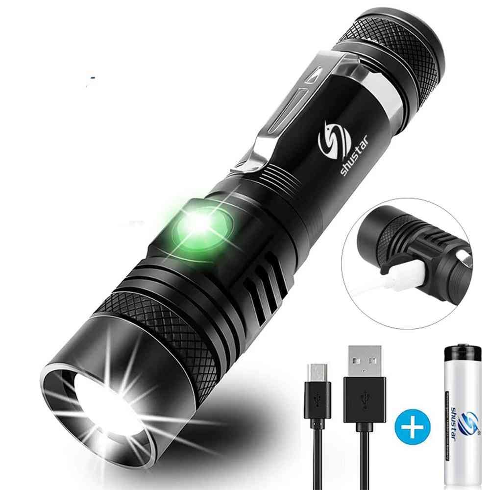 Ultra Bright Led Flashlight - Waterproof Torch Zoomable, 4 Lighting Modes