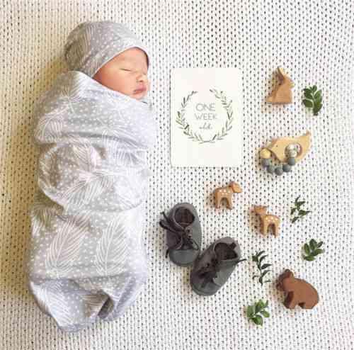 Cotton Swaddle-baby Wrap Blanket And Hat Set For Photography Prop