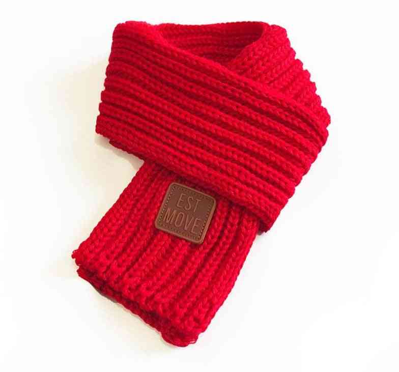 Leather Label, Knitted Woolen Scarf
