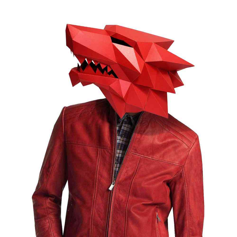 3D kostým vlkodlaka cosplay kutilská papírová maska