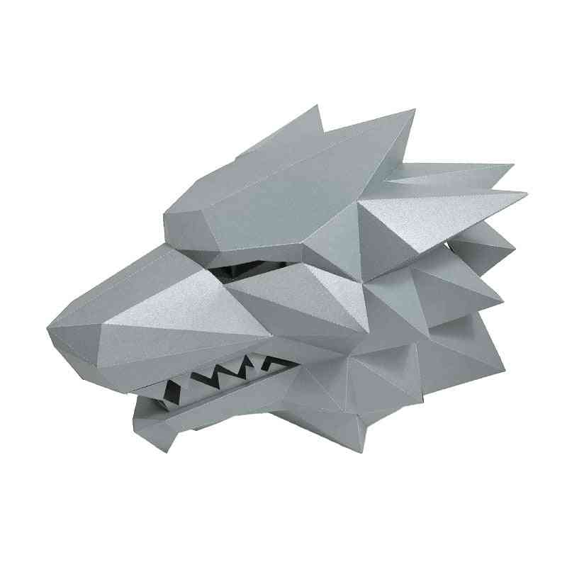3D Wilkołak Kostium Cosplay DIY Paper Craft Mask - Boże Narodzenie, Halloween, Prom Party Prezent - Jak na zdjęciu-10