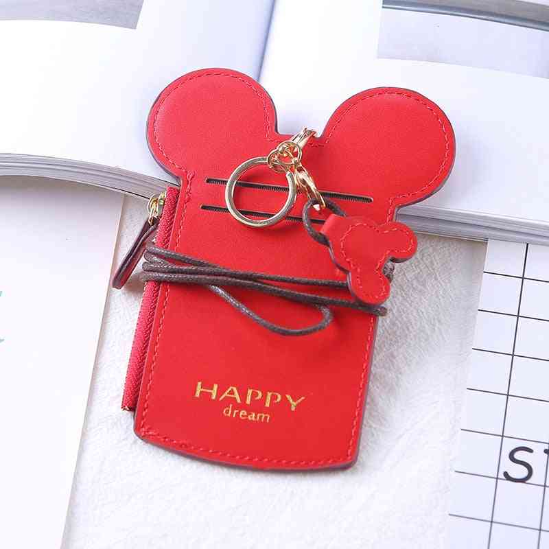 Disney new mickey card set, estudiante campus comida metro tarjeta bancaria monedero tarjeta con cremallera - 1
