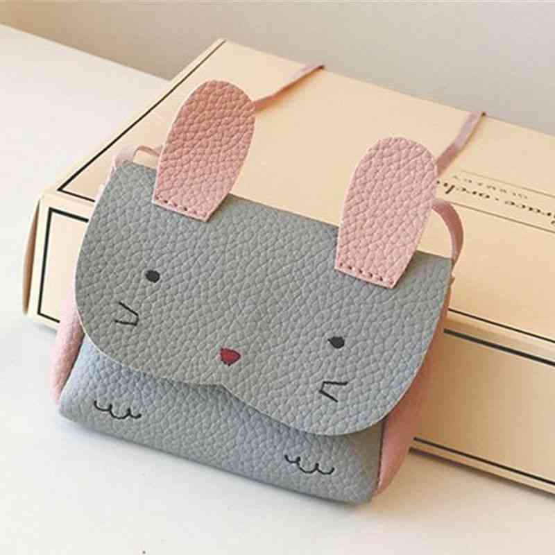 Nuova borsa a tracolla coniglietta da bambina simpatica borsa a tracolla per animali con tracolla e messenger regali per bambini - grigio