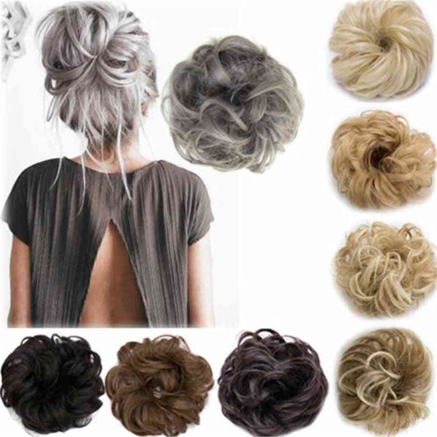 Curly Messy Bun-full And Wavy Hair Wrap Scrunchie