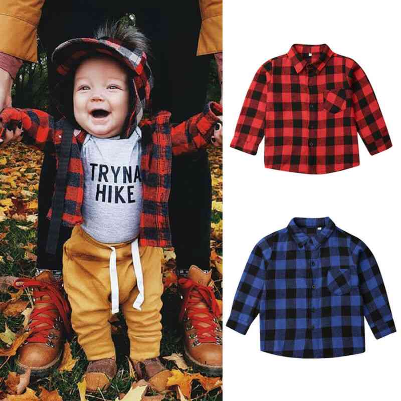 Toddler Baby Girl, Boy Clothes Plaid Top, Shirt, Coat, Jacket Outwear