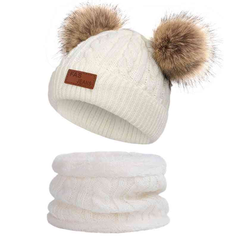 Fant in deklica pleteni volneni zimski šal / klobuk