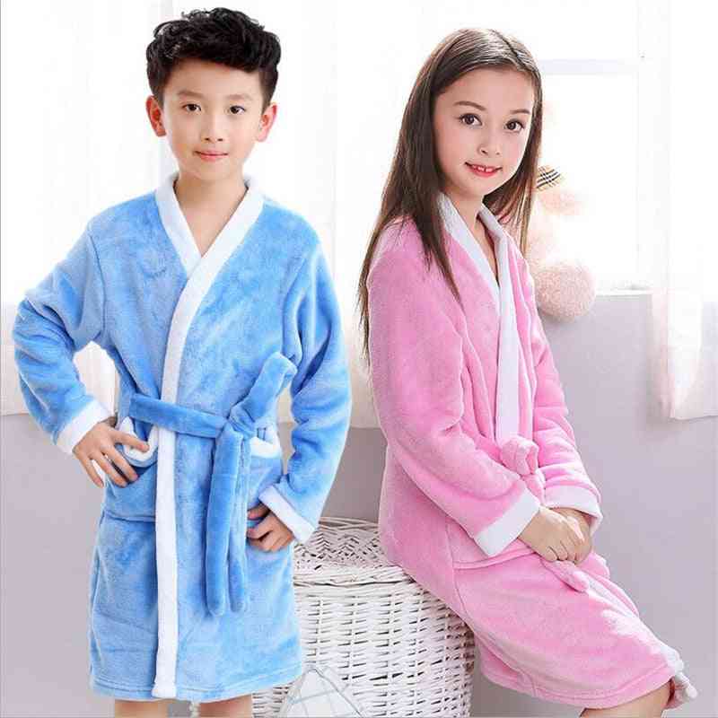 Soft Flannel Bathrobes - Boy Nightgowns Clothing Pajamas, Sleepwear