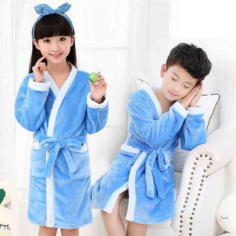 Soft Flannel Bathrobes - Boy Nightgowns Clothing Pajamas, Sleepwear