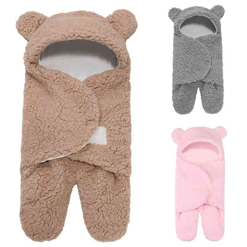 пеленаче за новородено, спално обвиване, бебешки памучни плюшени момчета / момичета сладък чувал за одеяло