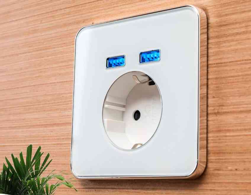 2a Wall Embeded Charging Socket With Dual Usb Port And Backlight Indicator Eu Plug
