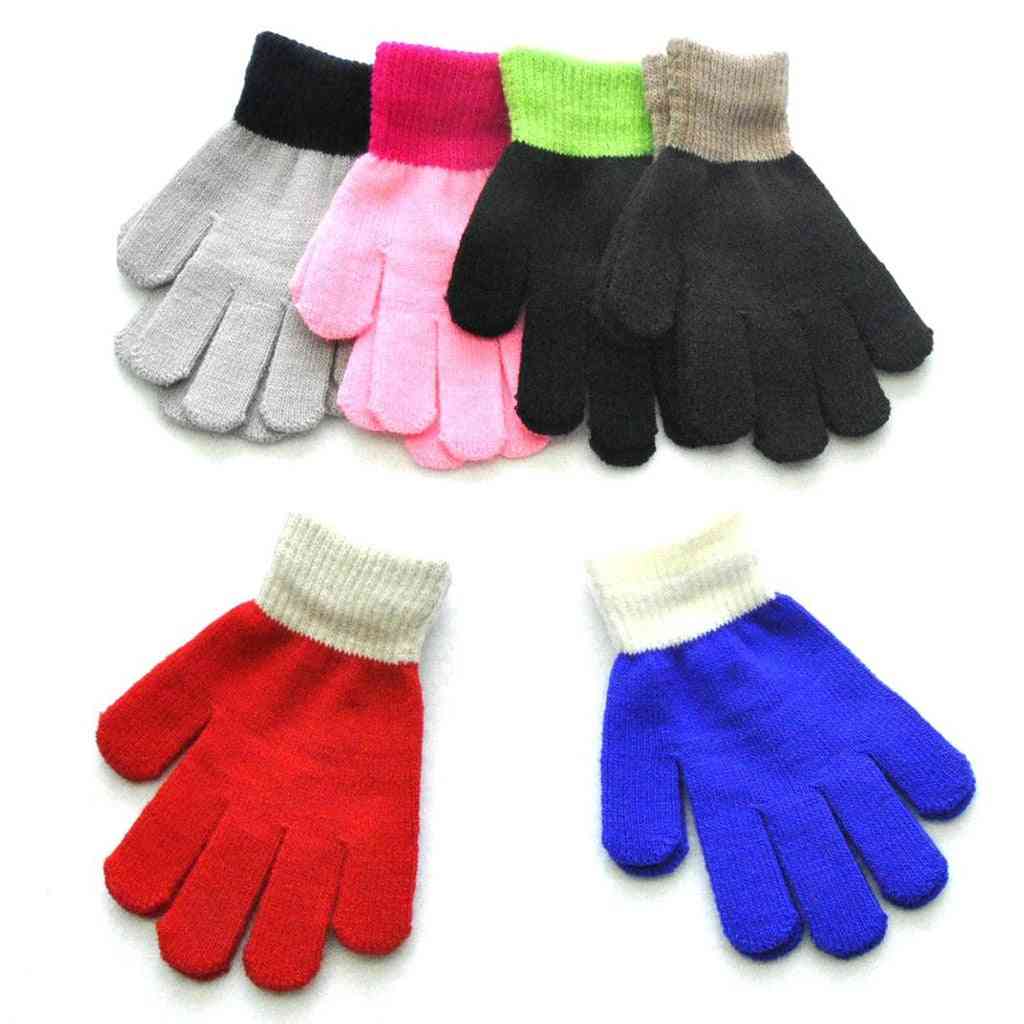 Dziecięce rękawiczki zimowe chłopięce dziewczęce dzianinowe ciepłe sznurkowe rękawiczki z pełnymi palcami dla dzieci maluch