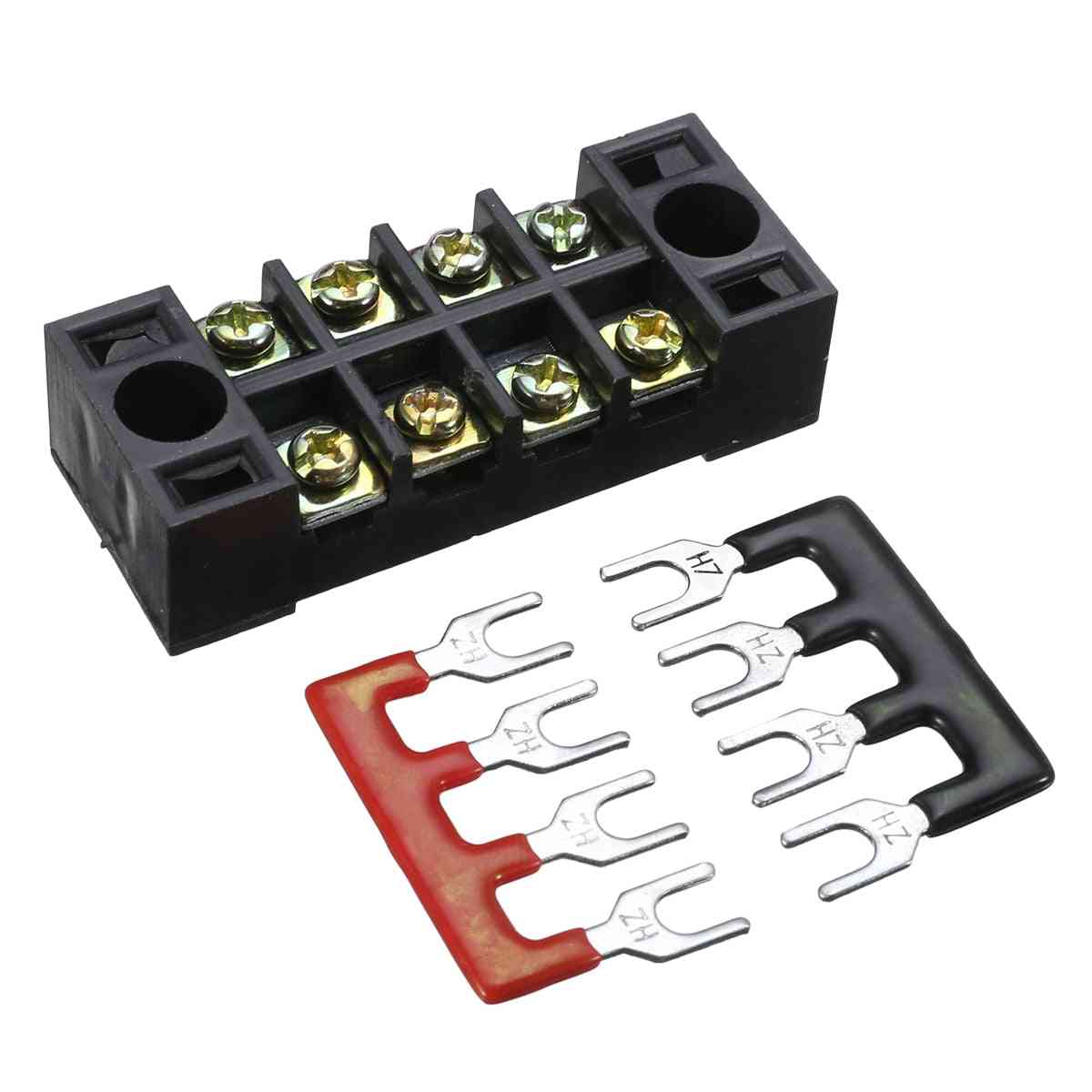 600v ,15a .4p- Dual Row Wire Barrier Terminal Block With 2 Connector Strips