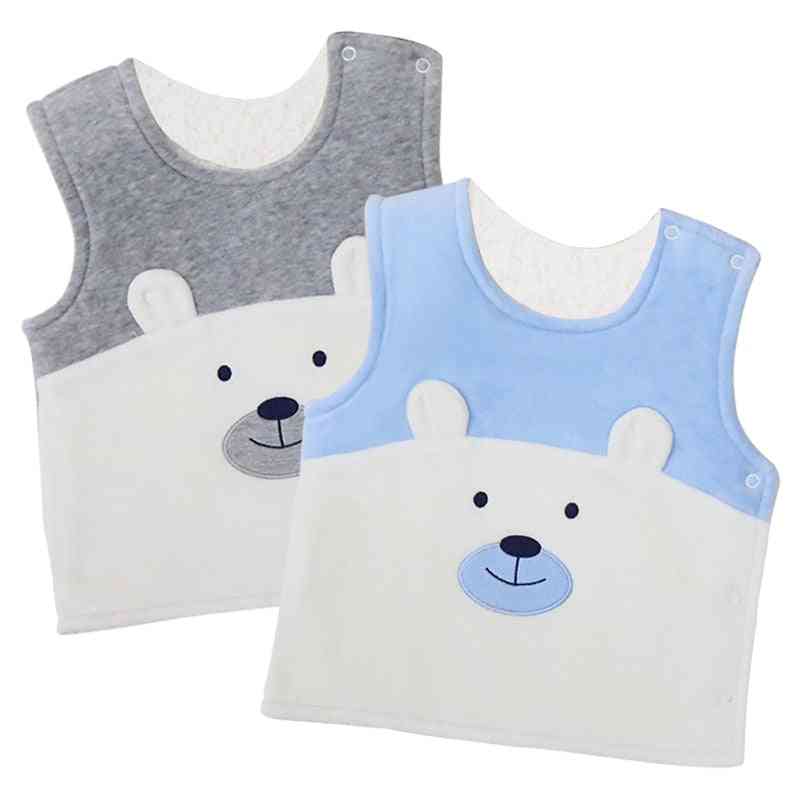 Gilets bébé, double couche, chemises chaudes épaisses pour garçons et filles d'hiver - beige1 / 12m