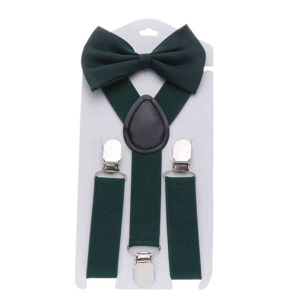 Adjustable Elastic Suspenders With Bow Tie For And