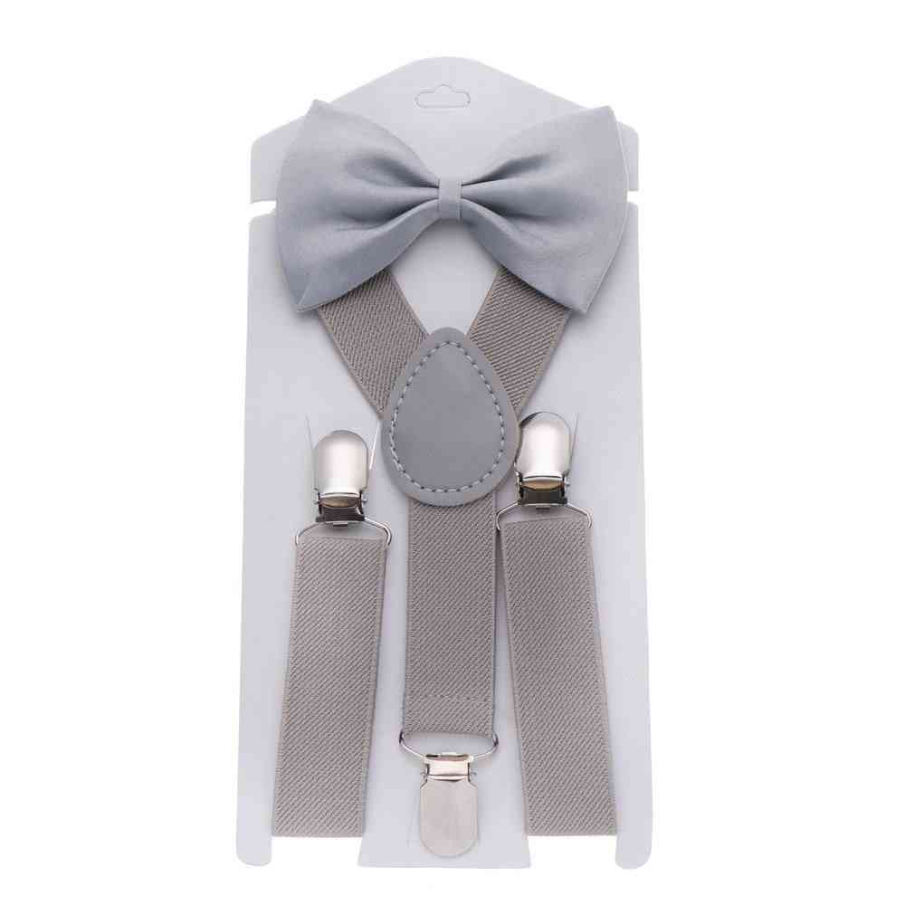 Adjustable Elastic Suspenders With Bow Tie For And