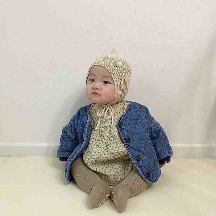 Manteau en coton denim bébé enfant, vestes décontractées - bleu1 / 6m