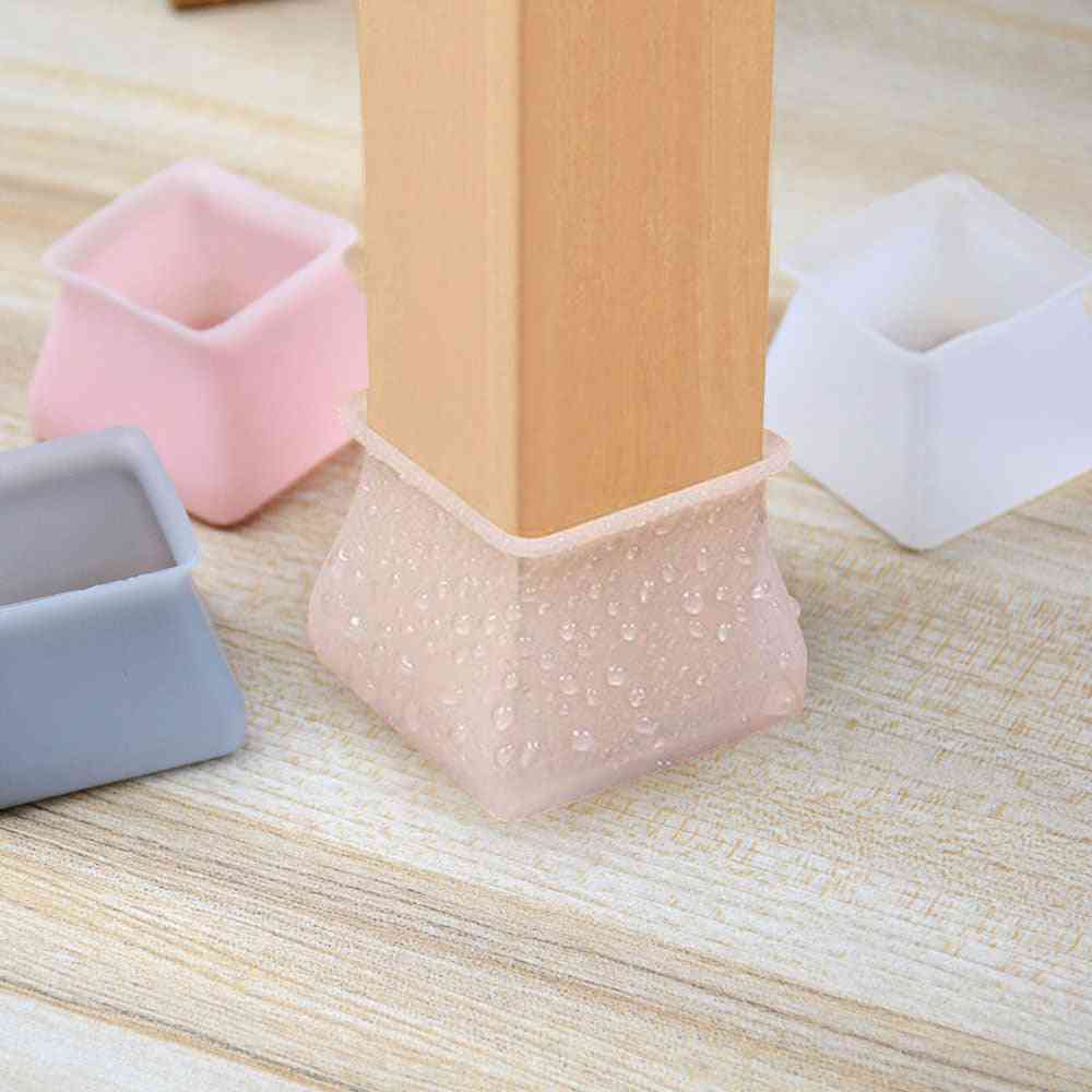 Tafel stoelpoot, siliconen kapkussen meubels -tafelpoten cover vloerbeschermer - roze / 4 st