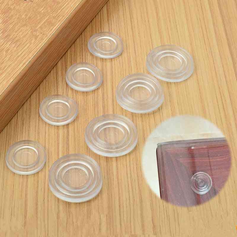 10stk runde glassbord glidende mykt grep pad, gjennomsiktig silisium myk gummi fast herdet glass - s