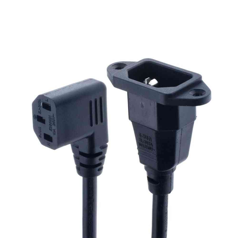 Iec320 C14 To C13 Extension Cord, C14 With Screw Holes And C13 Short Length