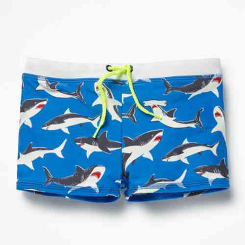 Sommar pojkar badbyxor haj randiga boxershorts barn strandkläder - blå / 3m