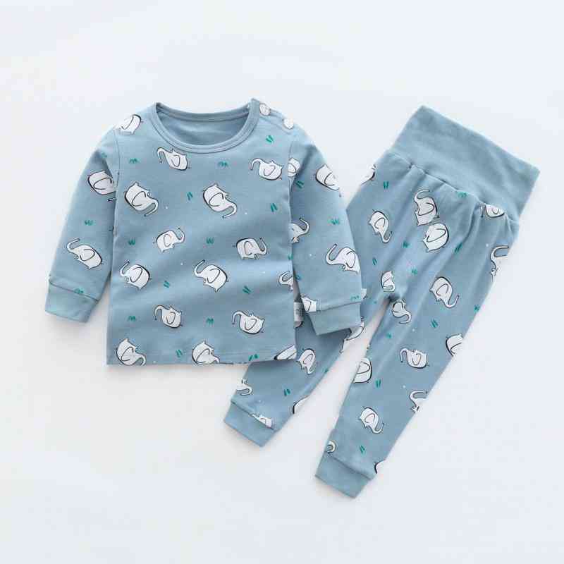 Autumn Baby Home Clothes Spring Baby Sleepwear Sets For Cotton Underwear High Waist Pants+tops Pajamas