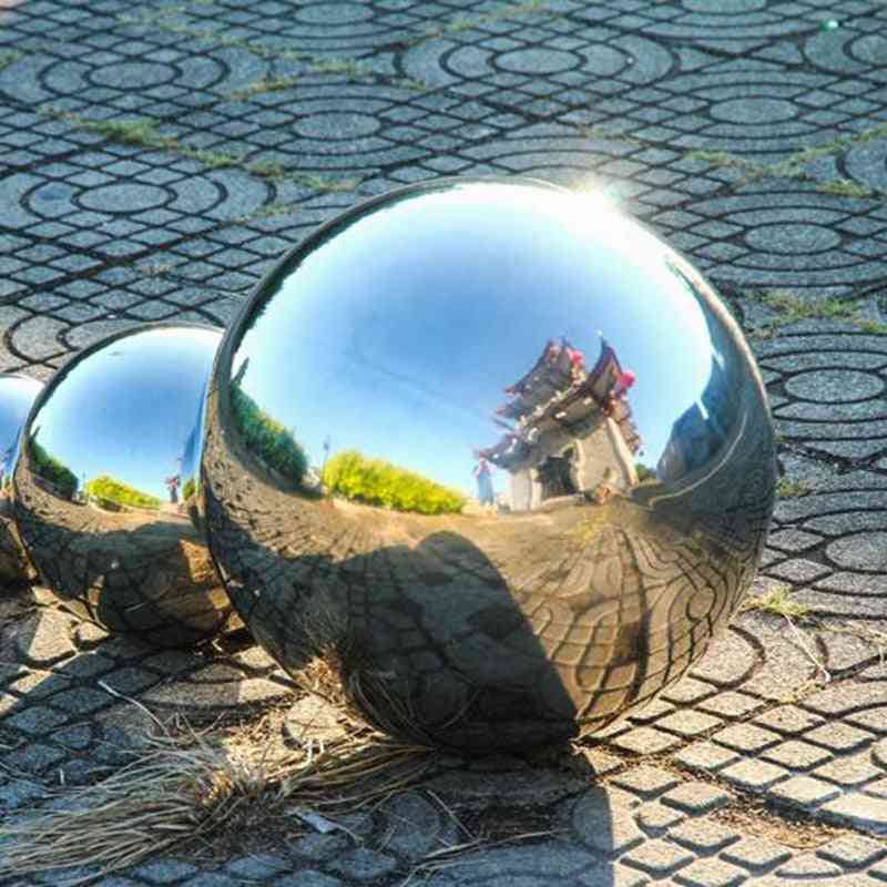 1 st rostfritt stål spegelsfär ihålig boll för trädgårdsprydnad