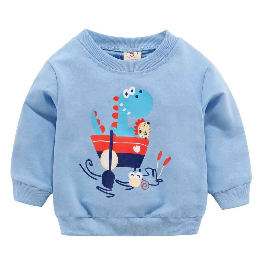 Vêtements pour tout-petits enfant bébé fille garçon, hauts de t-shirt imprimé dessin animé à manches longues - bleu / 6 m