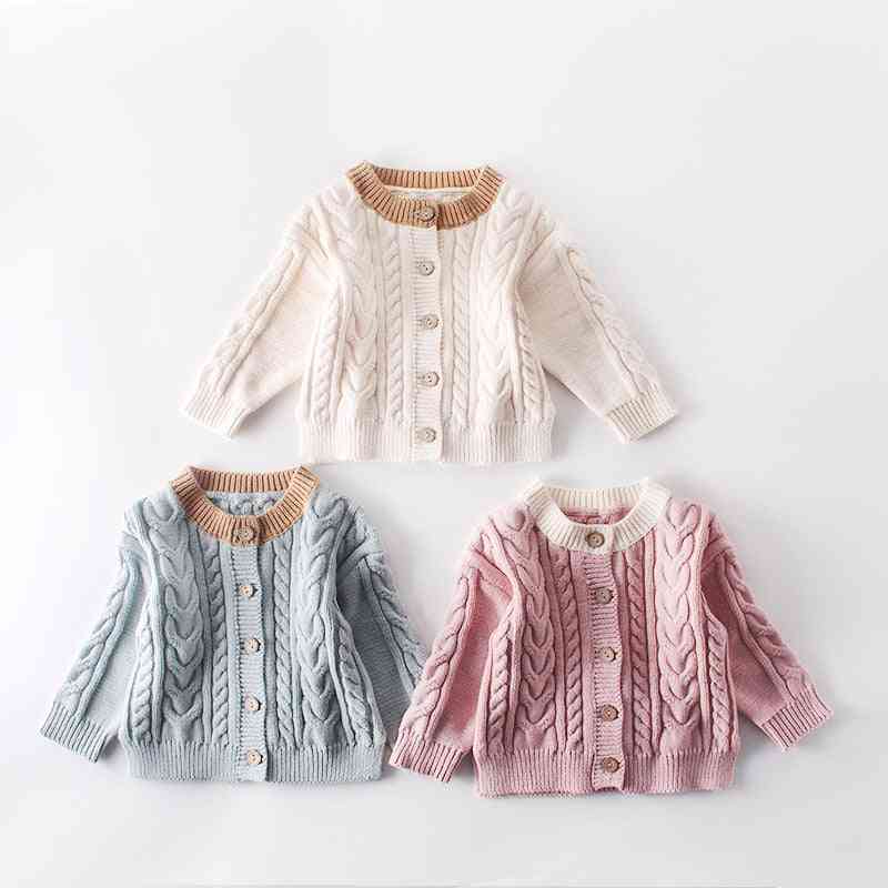 Spring Baby Knitted Clothes Coat Warm Autumn Solid Cardigan Sweater
