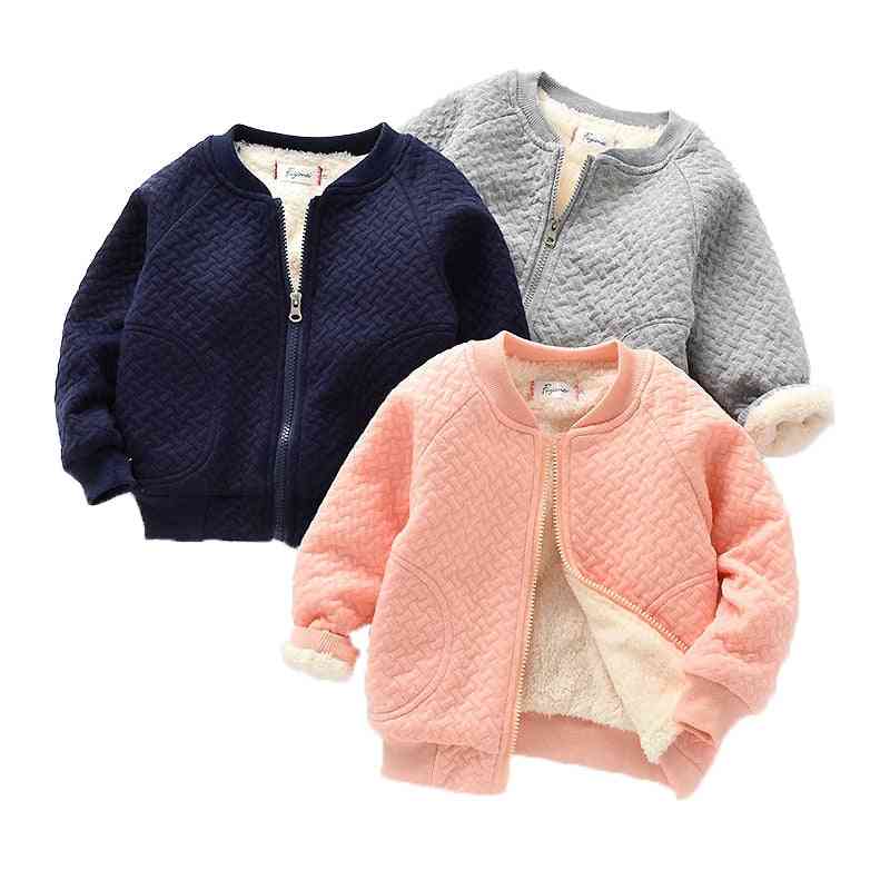 Oblačila za debele jakne za dojenčke - žametni plašči na zadrgo, zimska malčka topla vrhnja oblačila