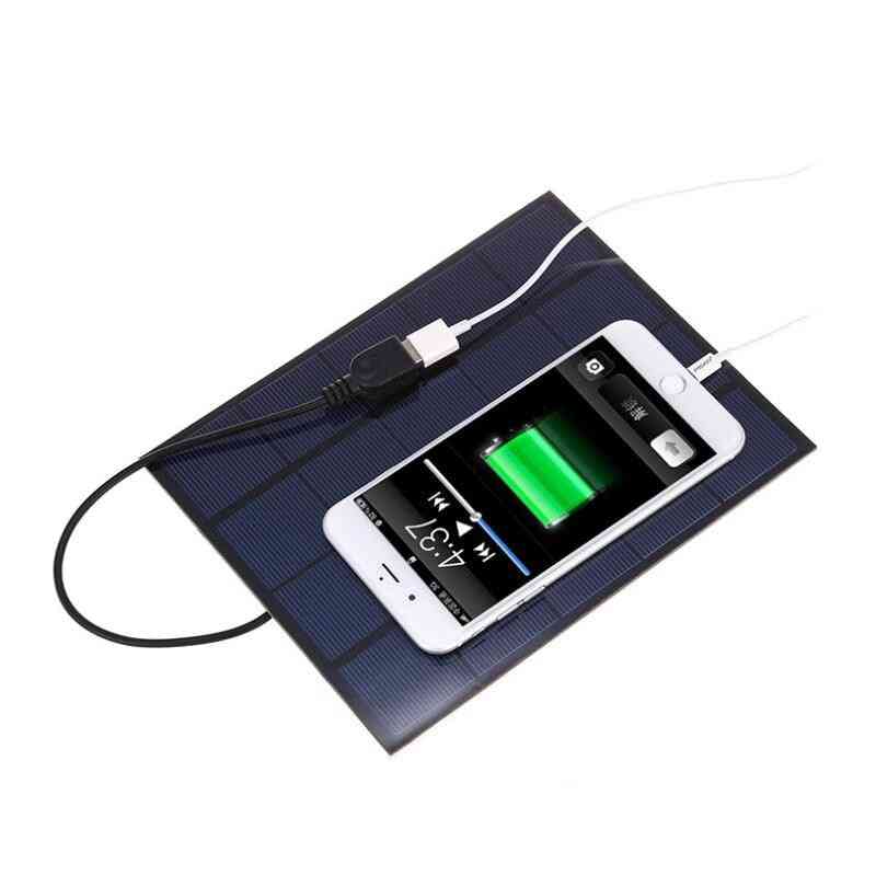 5V 5W bärbar solcellspanel med USB för smartphones batteriladdare- (210 * 165 * 3mm) -